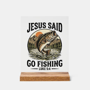 Jésus a dit allez pêcher Vintage Bass Chrétien