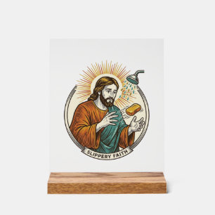 Jésus a laissé tomber du savon glissant dans la ba