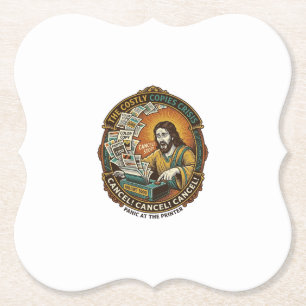 Jesus Accidental 100 Color Copies Printer Mistake  Paper Coaster