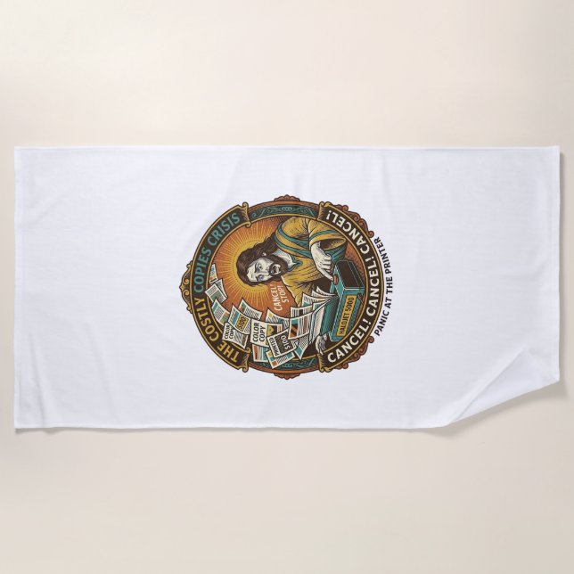 Jesus Accidental 100 Colour Copies Printer Mistake Beach Towel (Front)