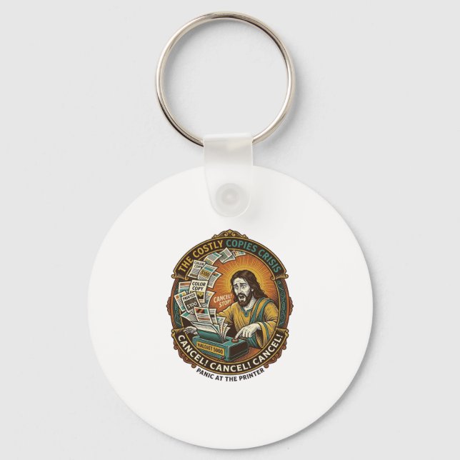 Jesus Accidental 100 Colour Copies Printer Mistake Keychain (Front)