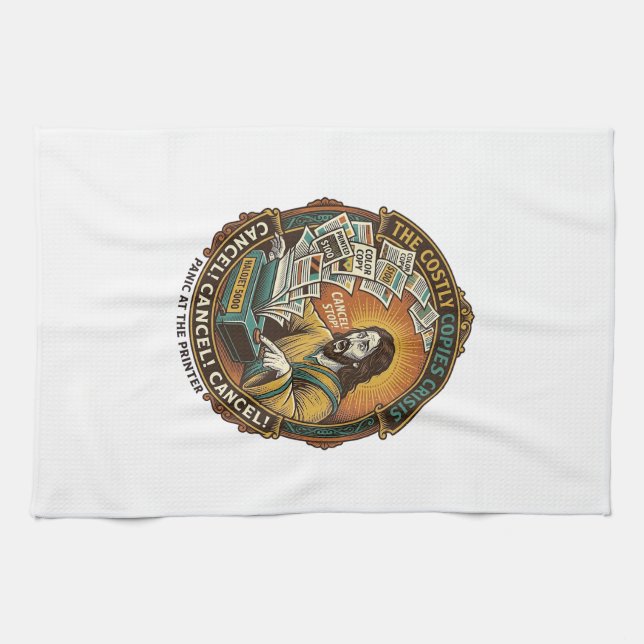 Jesus Accidental 100 Colour Copies Printer Mistake Kitchen Towel (Horizontal)