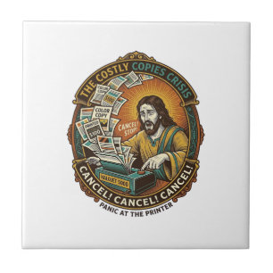 Jesus Accidental 100 Colour Copies Printer Mistake Tile