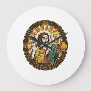 Jesus Accidental Front Camera Double Chin Selfie E Large Clock