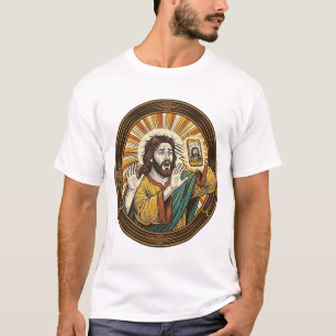 Jesus Accidental Front Camera Double Chin Selfie E T-Shirt