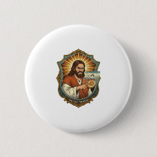 Jesus Accidental Video Call Dial Social Media Pani 2 Inch Round Button