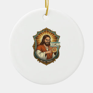 Jesus Accidental Video Call Dial Social Media Pani Ceramic Ornament