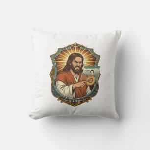 Jesus Accidental Video Call Dial Social Media Pani Throw Pillow