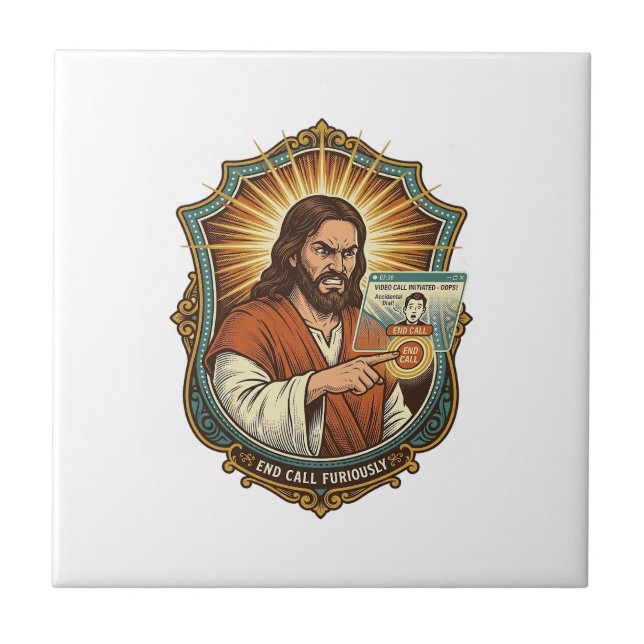 Jesus Accidental Video Call Dial Social Media Pani Tile (Front)