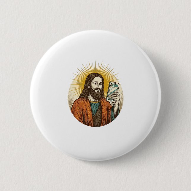 Jesus Accidental Video Instead Of Photo Camera Fai 2 Inch Round Button (Front)