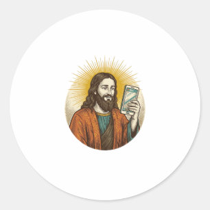 Jesus Accidental Video Instead Of Photo Camera Fai Classic Round Sticker