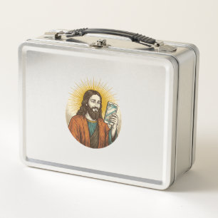 Jesus Accidental Video Instead Of Photo Camera Fai Metal Lunch Box