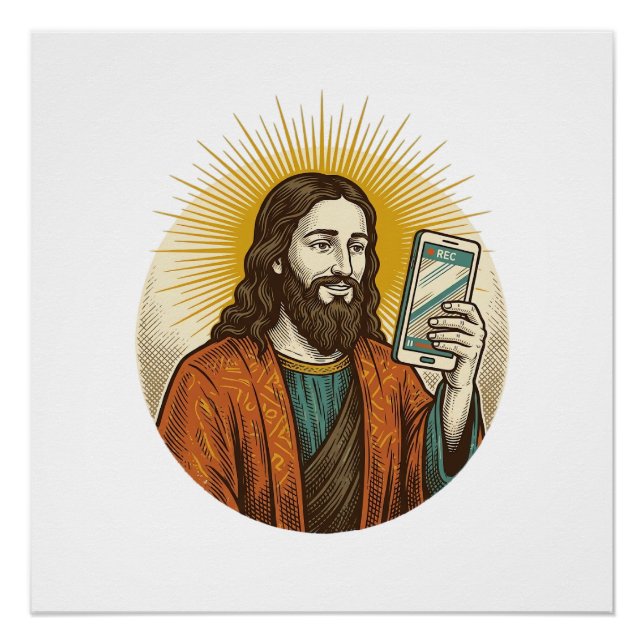 Jesus Accidental Video Instead Of Photo Camera Fai Poster (Front)