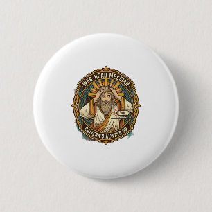 Jesus Accidental Video On Bedhead Morning Meeting 2 Inch Round Button