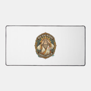 Jesus Accidental Video On Bedhead Morning Meeting  Desk Mat