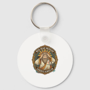 Jesus Accidental Video On Bedhead Morning Meeting  Keychain