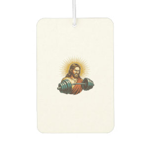 Jesus Accidentally Adding Too Much Weight Gym Fail Air Freshener
