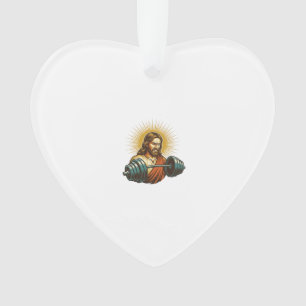Jesus Accidentally Adding Too Much Weight Gym Fail Ornament