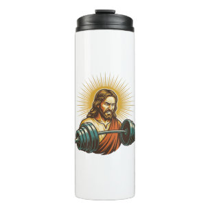 Jesus Accidentally Adding Too Much Weight Gym Fail Thermal Tumbler