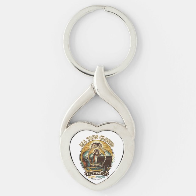 Jesus Accidentally Closed All Browser Tabs Panic T Keychain (Front)