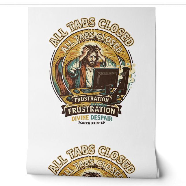 Jesus Accidentally Closed All Browser Tabs Panic T Wallpaper (Unrolling)