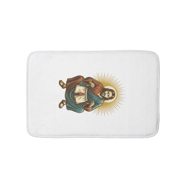 Jesus Adjusting Uncomfortable Wedgie Mid Squat Gym Bath Mat (Front)