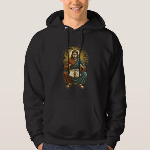 Jesus Adjusting Uncomfortable Wedgie Mid Squat Gym Hoodie