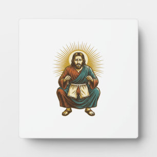 Jesus Adjusting Uncomfortable Wedgie Mid Squat Gym Plaque