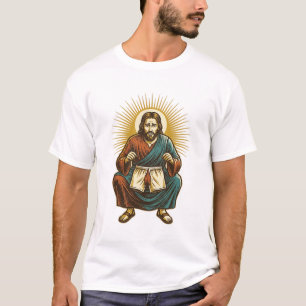 Jesus Adjusting Uncomfortable Wedgie Mid Squat Gym T-Shirt