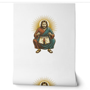 Jesus Adjusting Uncomfortable Wedgie Mid Squat Gym Wallpaper