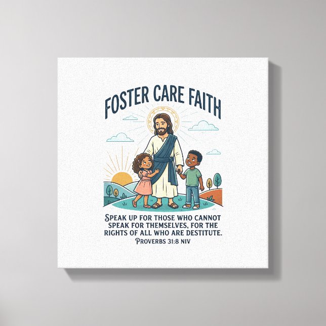 Jesus Adoption Foster Care Graphic Tee Christian A Canvas Print (Front)