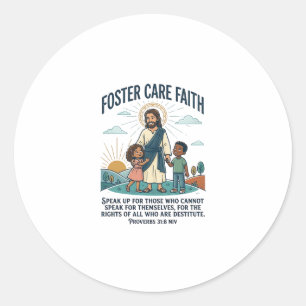 Jesus Adoption Foster Care Graphic Tee Christian A Classic Round Sticker