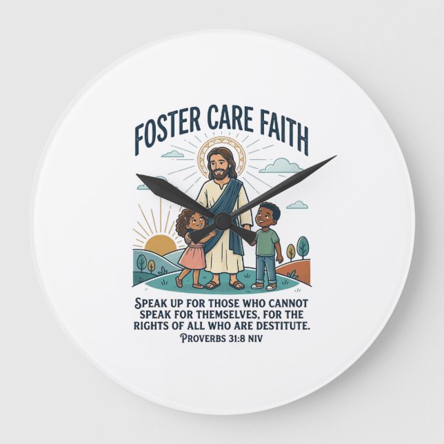 Jesus Adoption Foster Care Graphic Tee Christian A Large Clock (Front)