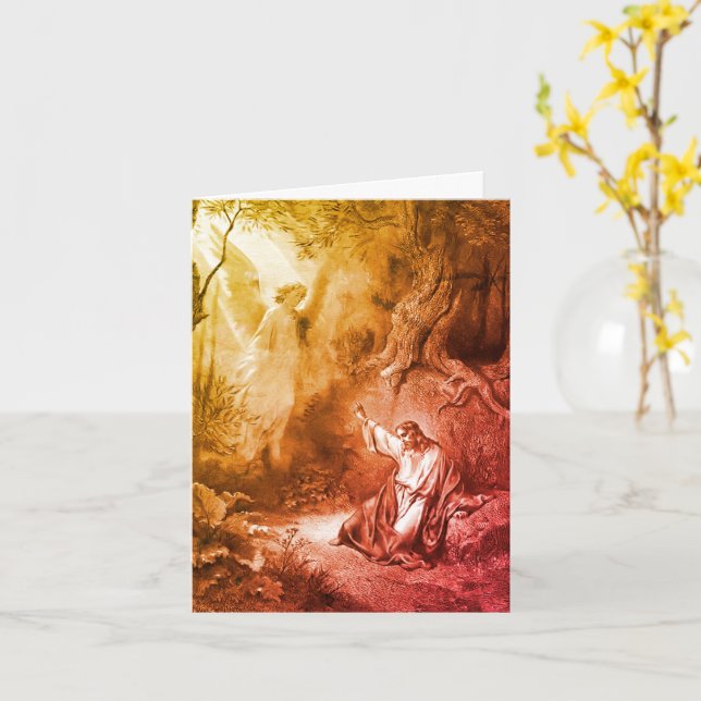 Jesus Agony Dans La Carte Art Jardin (Fleur jaune)