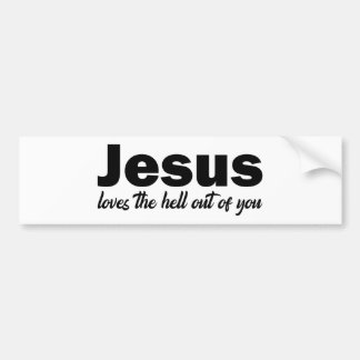 Jésus Aime L'Enfer De Vous Sticker Bumper