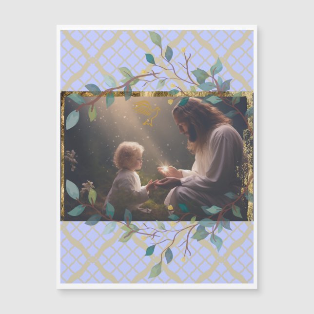 Jésus aime les petits enfants Carte magnétique (Devant)