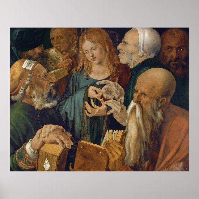Jesus among the Doctors by Albrecht Durer Poster (Front)
