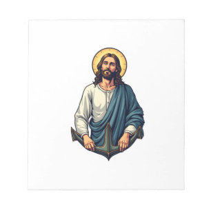 Jesus Anchor Hope Vintage Engraving Tee 2 Notepad
