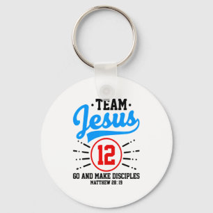Jesus And Baseball Team Jesus Christian Matthew 28 Keychain