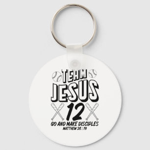 Jesus And Baseball Team Jesus Christian Matthew 28 Keychain