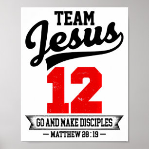 Jesus And Baseball Team Jesus Christian Matthew 28 Poster