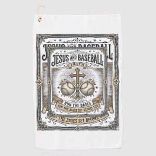 Jesus and Baseball Vintage Christian Golf Towel
