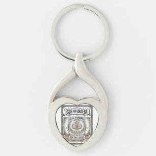 Jesus and Baseball Vintage Christian Keychain