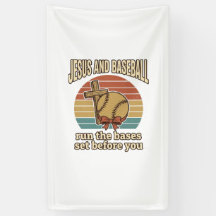 Jesus and Baseball Vintage Christian Shirt Banner