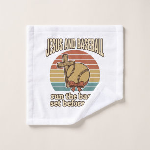 Jesus and Baseball Vintage Christian Shirt Wash Cloth