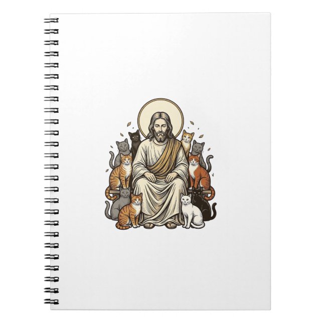 Jesus and Cats Vintage Notebook (Front)