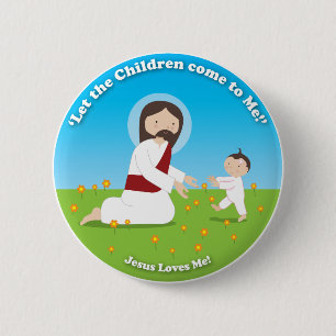 Jesus and Child 2 Inch Round Button