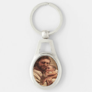 Jesus and child keychain