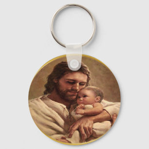 Jesus and child keychain