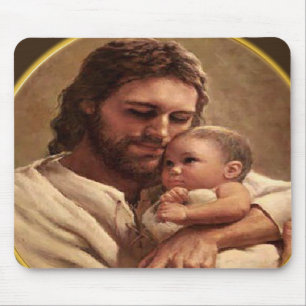 Jesus and child mouse pad